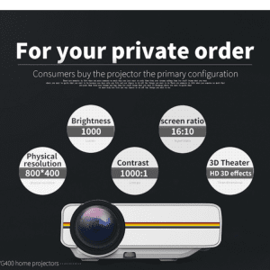Cinema Multimedia Player Digital 1800 Lumen Portable Mobile Projector YG400- Wholesale Item
