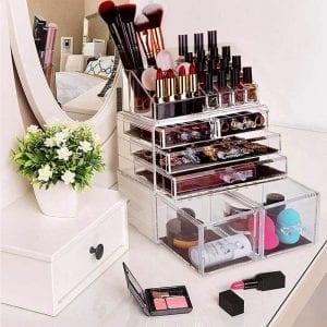 Professional Women Drawer and 16 Grids Clear Acrylic Makeup Organizer-Dropshipping Available