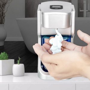 Automatic electric pump wall foot push touchless wall mount soap dispenser-Dropshipping Available