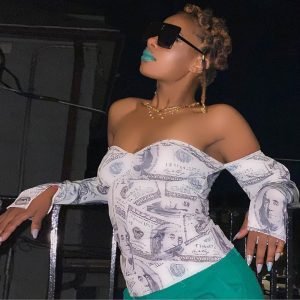 Women Designer Printed Tops Sexy Slash Neck Long Sleeve Off-Shoulder – Dropshipping Available