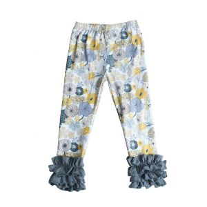 Spring Floral Ruffle Clothing Set Kids Tunic & Icing Pants Outfit-Wholesale Item