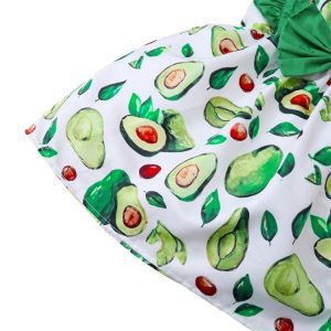 Adorable Baby Girl Summer Avocado Print Green Flutter Dress-Wholesale Item