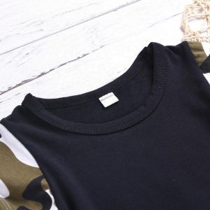 Black round collar camouflage short sleeve T-shirt & army green trousers-Wholesale Item