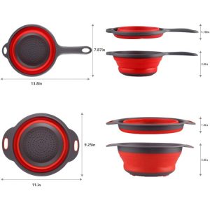 2-Pack Food Grade Silicone Collapsible Strainer-Dropshipping Available