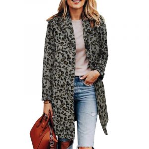 Leopard Print Lapel Coat