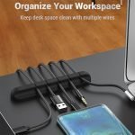 USB Wires Cable Winder Silicone Holder and Organizer Desktop Tidy Management Clips Cable Holder Organizer_7