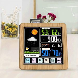 Digital Wireless Multi-Functional Weather Clock Color Screen Creative Home Touch Screen Thermometer Forecast Station Clock_1