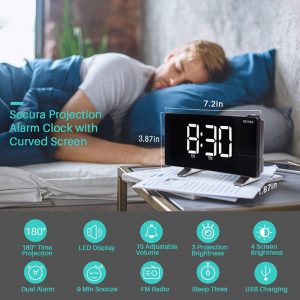 Projector FM Radio LED Display Alarm Clock_1