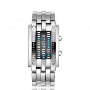 Creative Binary Watch LED Digital Display Buckle Type Lock Wristwatch_1