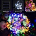 Solar Powered Flower String Lights Cherry Blossom Sakura Fairy Lights_2