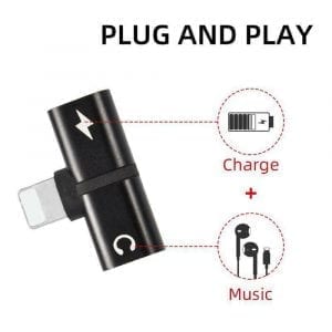 T- Shaped Dual Port Headset and Charger Splitter for Apple iPhone_1