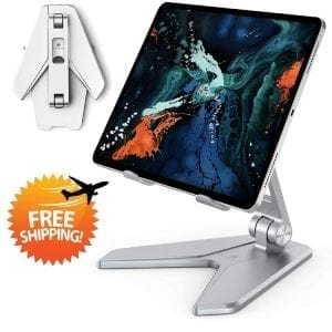 Metal Foldable Tablet Tabletop Vertical Stand with Adjustable Angle – Dropshipping Available