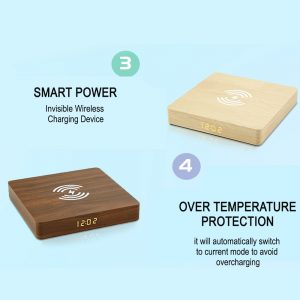Portable Wireless Wooden Charging Pad and Digital Alarm Clock_2