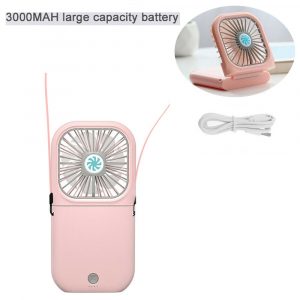 Portable Folding USB Rechargeable Mini Hanging Neck Fan_1