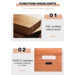 TWS Bluetooth Wooden Designed Earphones with Charging Case_8