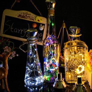 5 pcs/set Solar Diamond Wine Cork Bottle String Lights_1