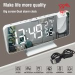 LED Big Screen Mirror Alarm Clock with Projection Display_8