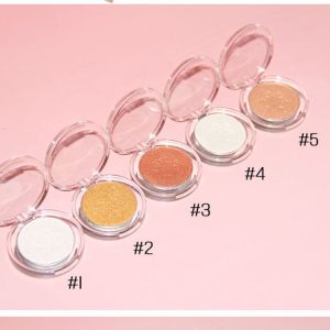 Pigmented face make up transparent single glitter highlighter powder palette – Custom Logo Available
