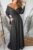 Black V Neck Batwing Sleeve Maxi Dress