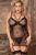 Plus Size Black Perspective Lace Check Gartered Lingerie – Wholesale Item