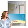 21.5 inch digital signage shower smart mirror with weather report clock alarm anti fog