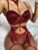 Wine Red Strappy Lace Adjustable Lingerie Set
