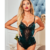Velvet Lace Mesh Stitching Sexy Bodysuit