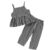 Summer baby girl suspender plaid clothing set fashion baby girl ruffle tops-Wholesale Item